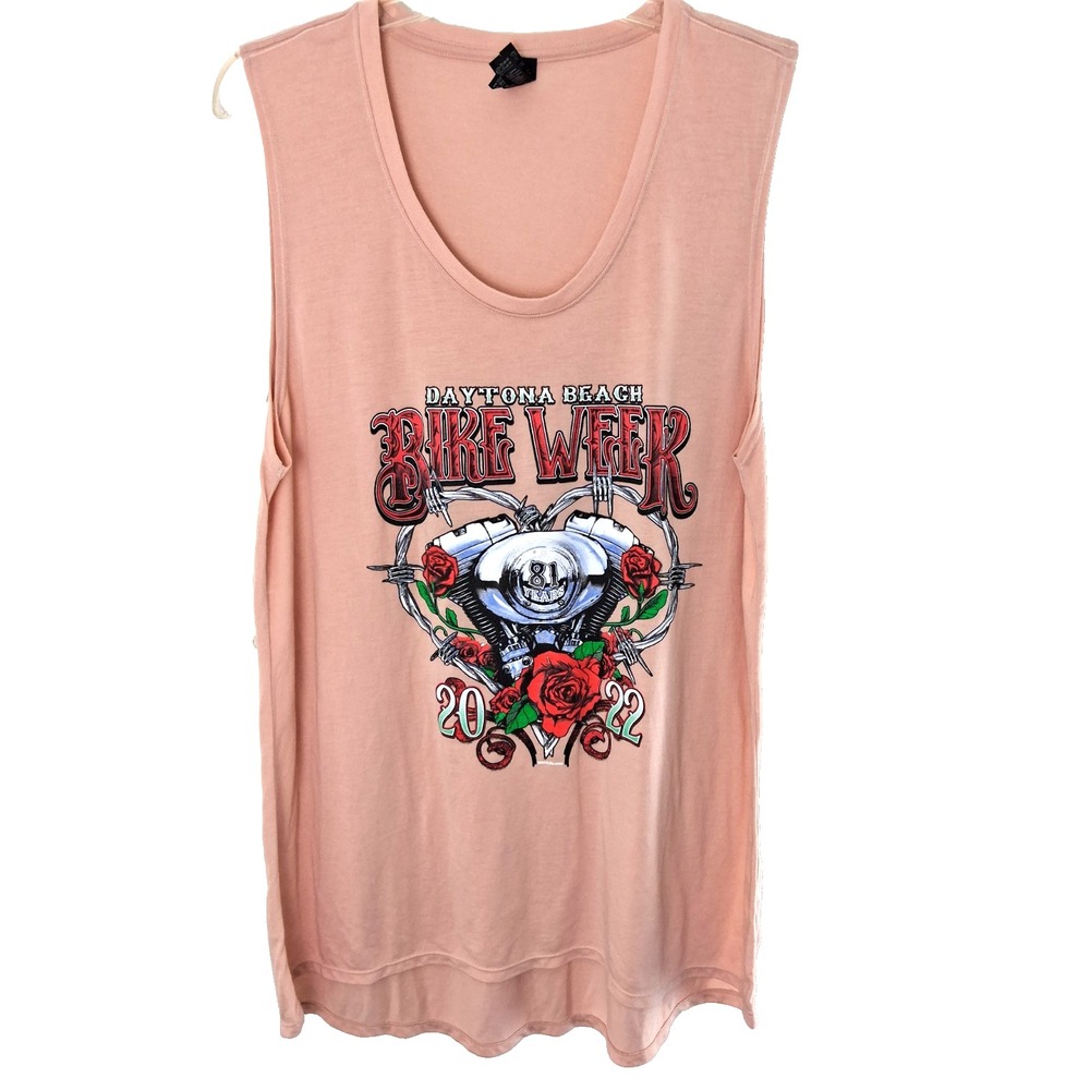 Daytona Beach Bike‎ Week Hi Low Tank Top Womens Size 3X Anvil Tank Top Moto